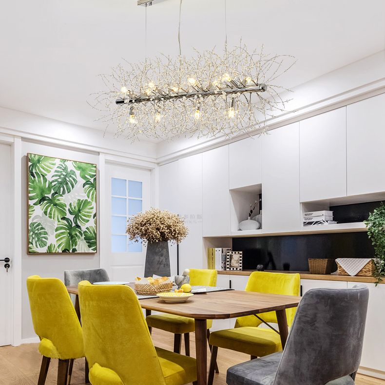 Firework Island Lighting Fixtures Crystal Minimalism Pendant Lighting Fixtures for Restaurant