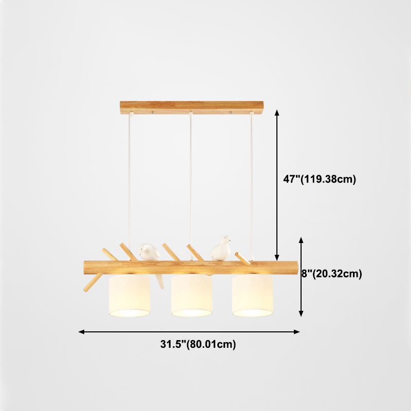Moderne Stilzylinderform Island Lichter Holz Island Anhänger