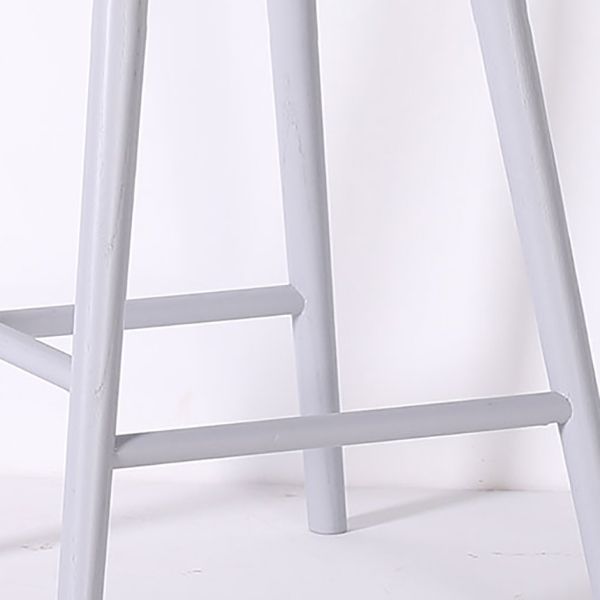 Modern Low Back Barstool Wooden Counter Bar Stool with Wood Legs