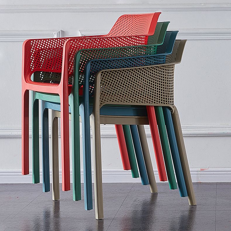 Sillas de comedor estilo moderno Sillones apilables con patas de plástico