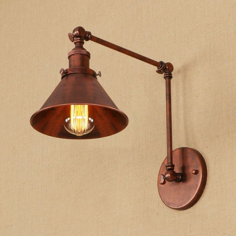 Industrial Swing Arms Wall Mounted Light Metal 1 Light Wall Mounted Lamp