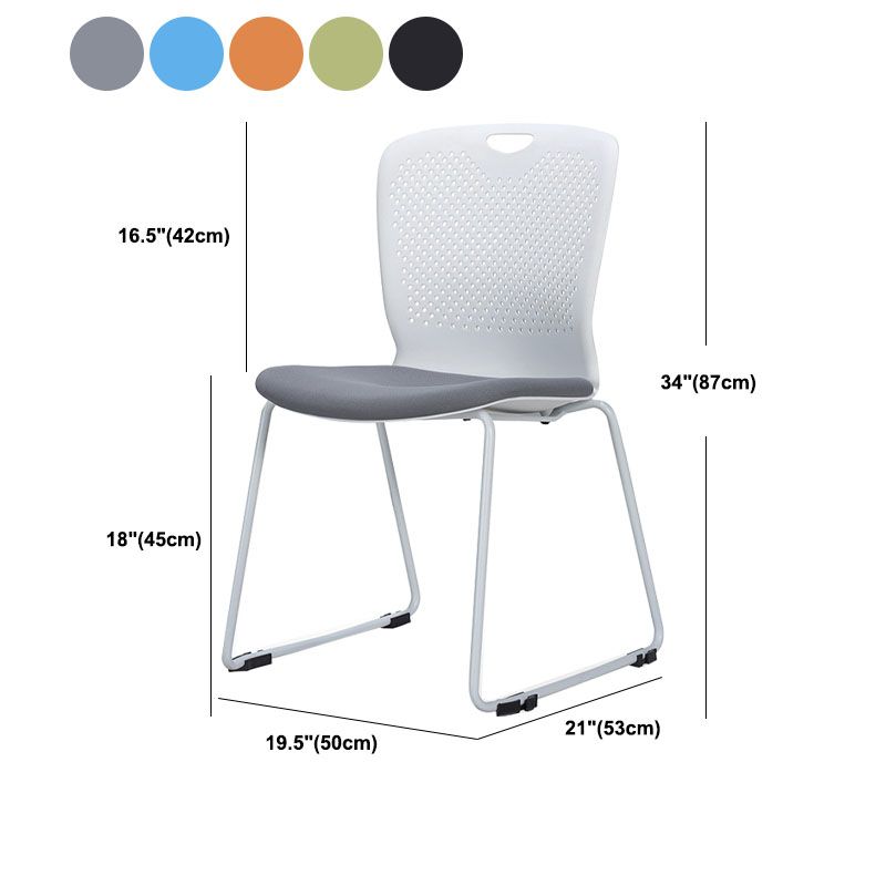 Modern Armless Upholstered Office Chair Plastic Ergonomic Office Chair