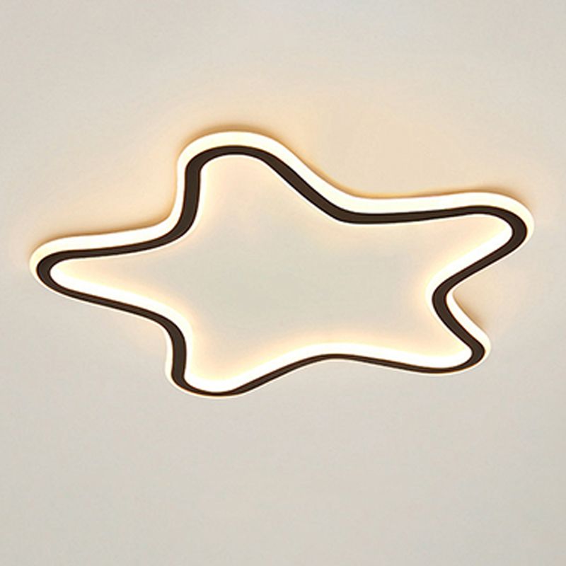 Plafonnier encastré en forme d'étoile en métal, style moderne, éclairage encastré à 1 lumière en noir