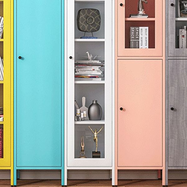 71"H Closed Metal Bookshelf Nordic Home Office Rectangular Bookcase