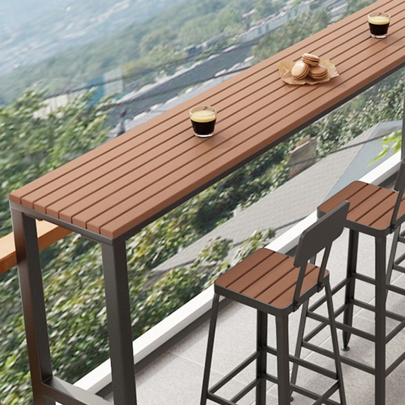 Modern Style Bar Table Set 1/2/5 Pieces Rectangle Bar Table with High Stools