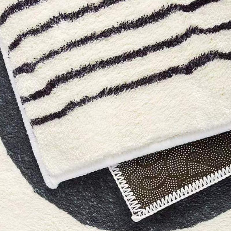 Gray Modern Rug Polyester Graphic Indoor Rug Non-Slip Backing Rug for Home Decor