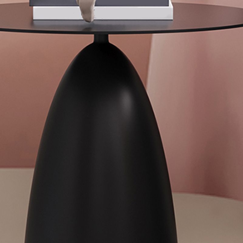 16.5"/17.7" Tall Mid-Century Round Top Side Table Metal Pedestal End Table