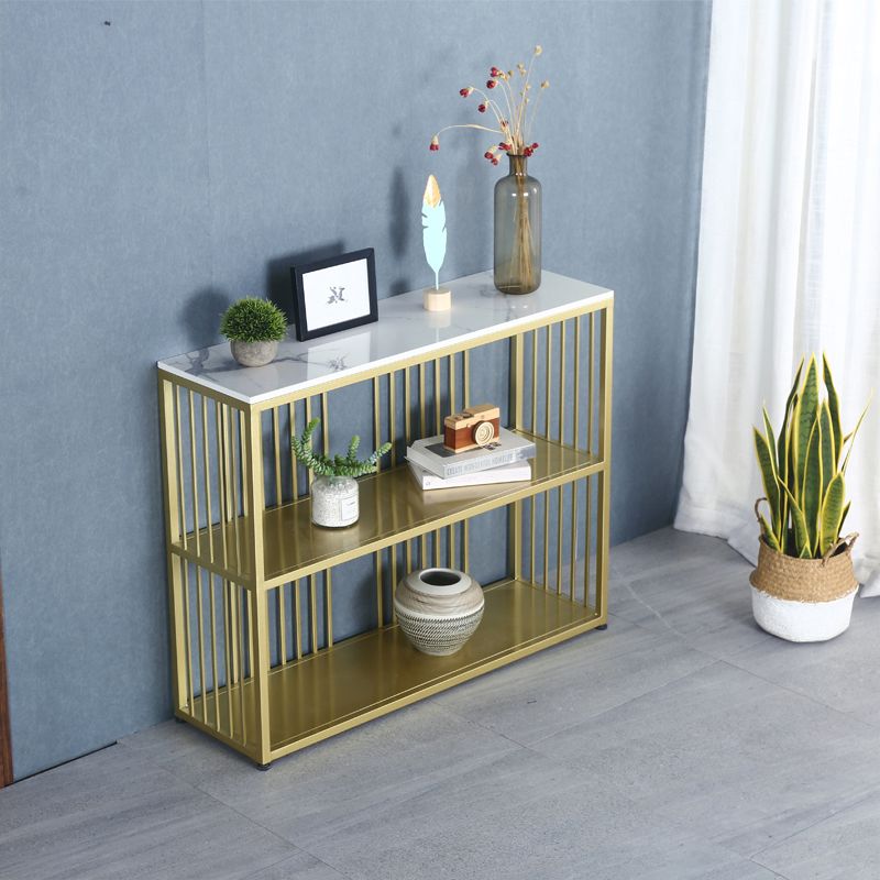 12 Inch Wide Glam Console Table Rectangle Stone Sofa Console Table