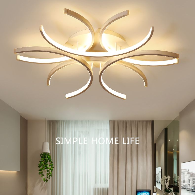 Blume Semi Flush Mount Light Acrylic Moderne Einfachheit Spülen Deckenleuchten für Wohnzimmer