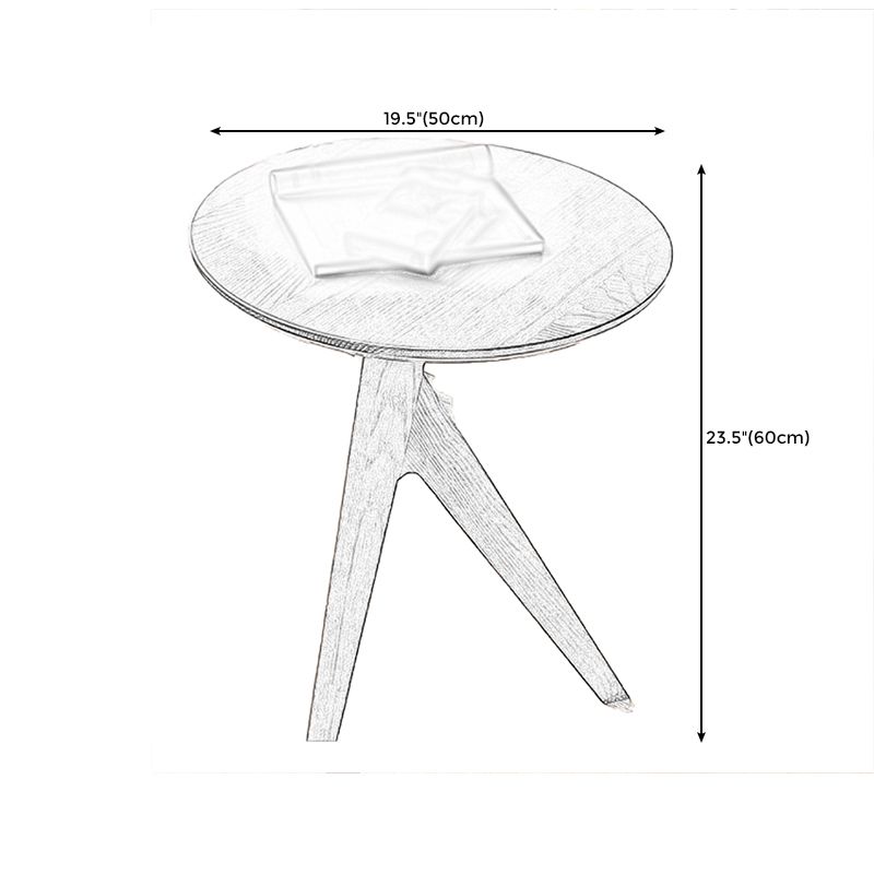 Scandinavian Rectangular Sofa Side Table C Shape Wood End Table