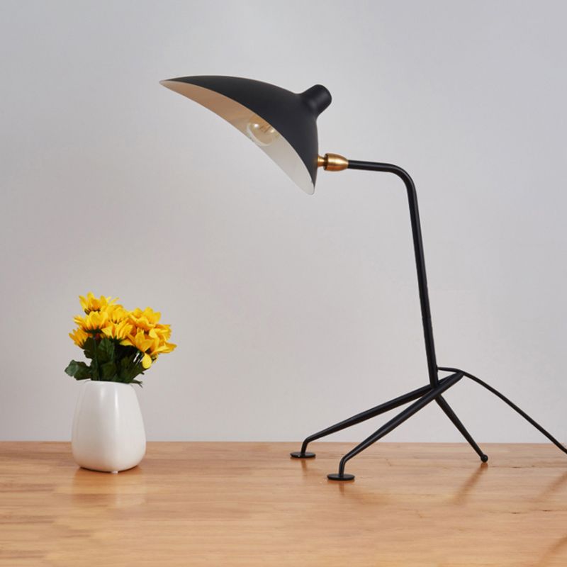 Lampada da terra con paralume a becco d'anatra Lampada da tavolo girevole in metallo stile nordico con 1 testa per sala studio in bianco/nero