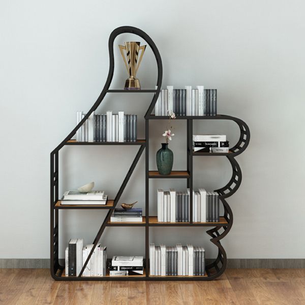 Geometric Shelf Bookcase Modern Metal Bookshelf for Home Office