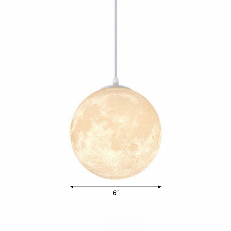 Moon Restaurant Suspension Lampe Metall künstlerische LED Hängende Decke Licht in Weiß