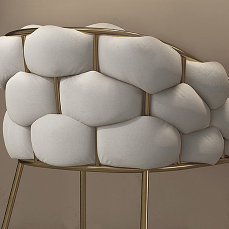 Upholstered Dining Chairs Nordic Style Solid Back Armless Chairs