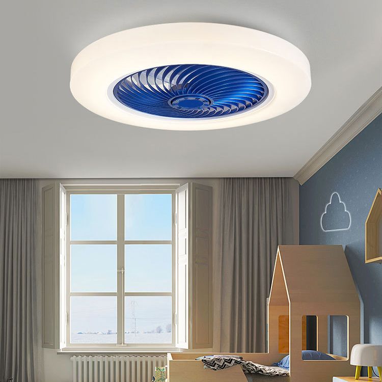 Makkaronstil Rundlüfter Lüfter Licht Acryl Schlafzimmer LED Semi Flush Mount Leuchte