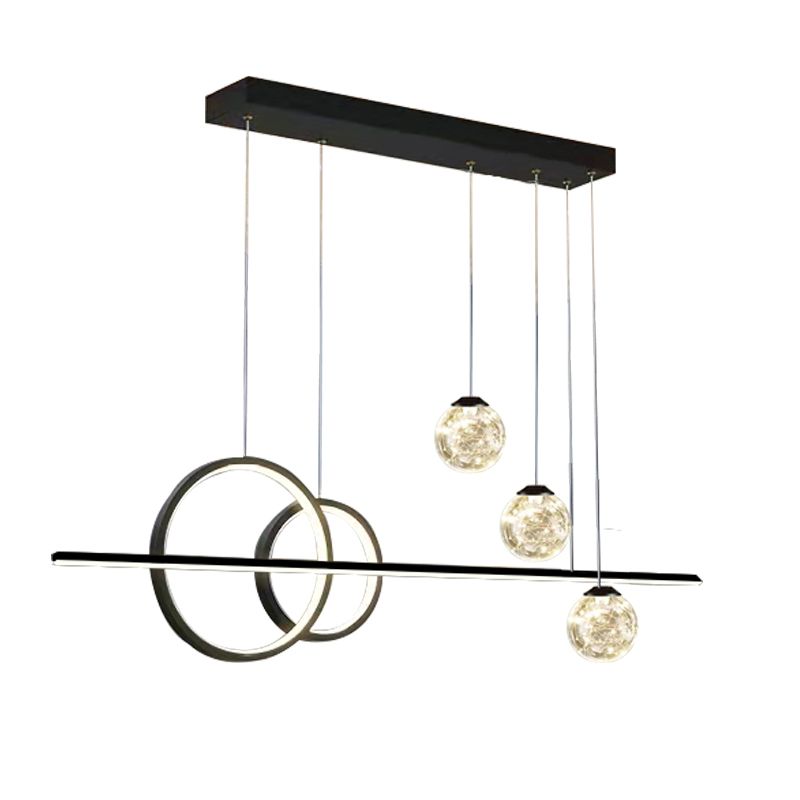 Luz de metal moderna Geométrica Geométrica 6 luces LED Island Colgante para sala de estar