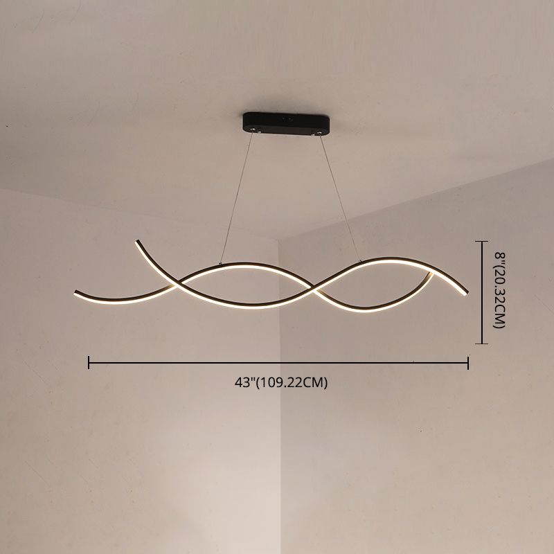 Tendrils Island Pendant Lights Modern Metallic Chandelier Lighting Fixtures for Restaurant