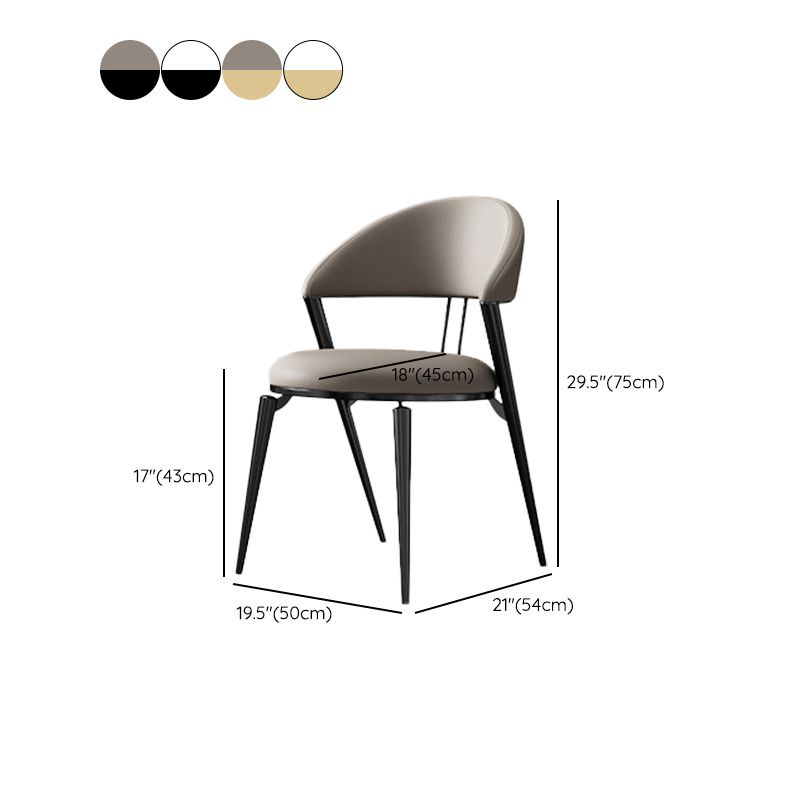 Contemporary Upholstered Dining Chair Open Back Dining Side Chair