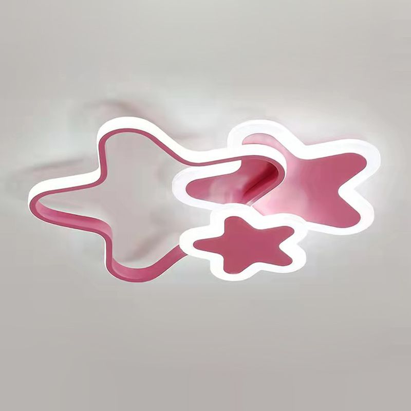 Modern Star Shape Ceiling Mount Light Fixture 3 Lights Ceiling Mounted Light