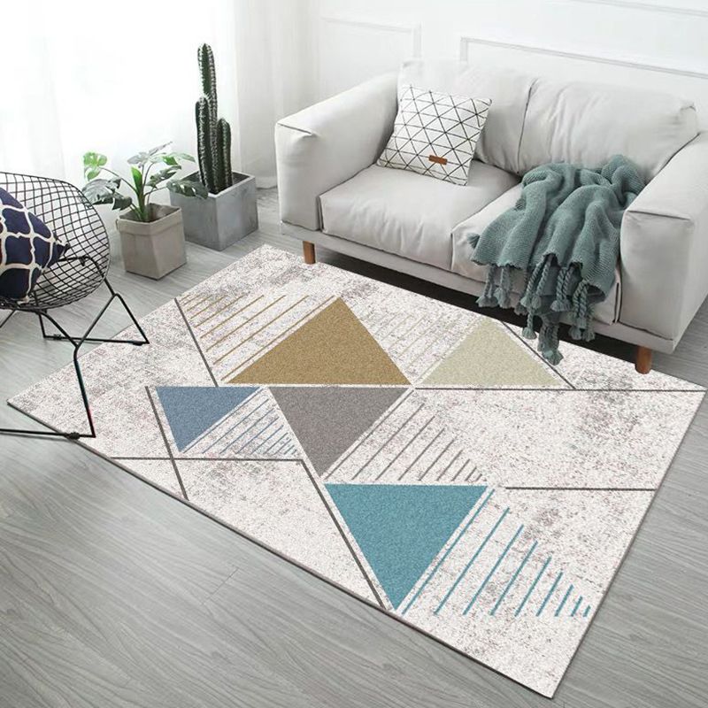 Creative Geometry Design Carpet Polyester Area Rug Stain Resistant Indoor Carpet for Living Room