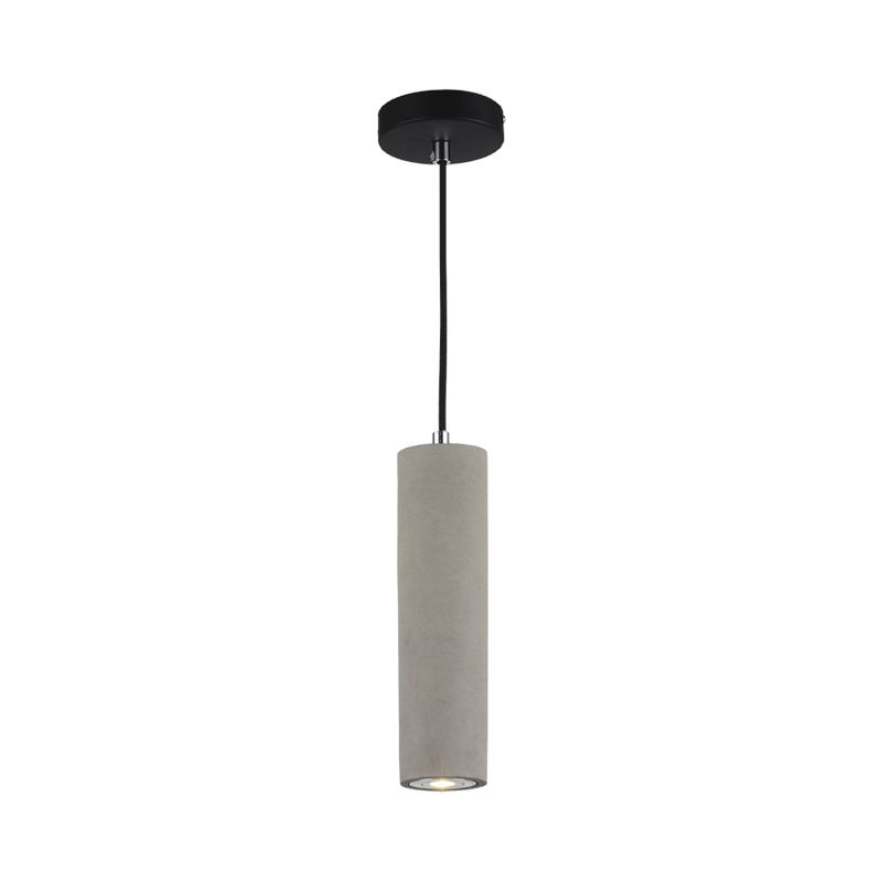 Tubular Bedside Down Lighting Pendant Cement 10.5"/19.5" Tall LED Nordic Ceiling Lamp in White/Yellow Light