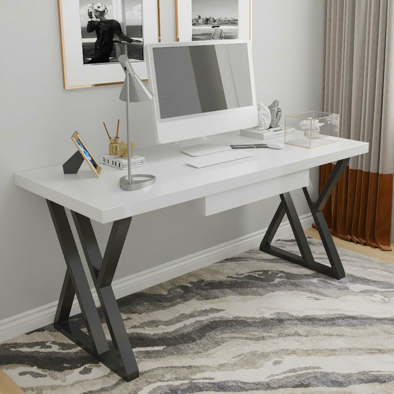 Glam 1-drawer Office Desk Solid Wood Rectangular Desk for Home