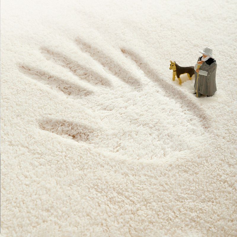 Beige Simple Carpet Polyester Line Carpet Stain Resistant Carpet for Living Room