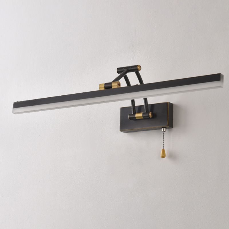 Luces de tocador montadas en la pared recta de mediados de siglo Ideas de iluminación de pared de luz para el baño