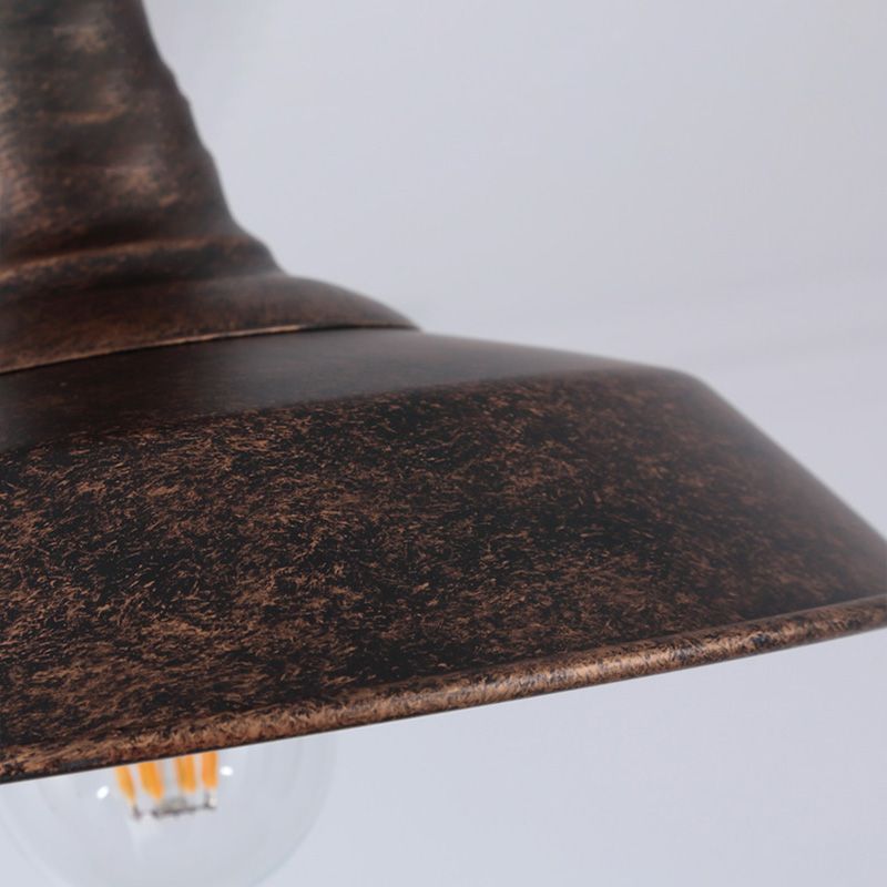 Plafonnier en fer de style industriel, 1 ampoule, plafonnier noir/marron