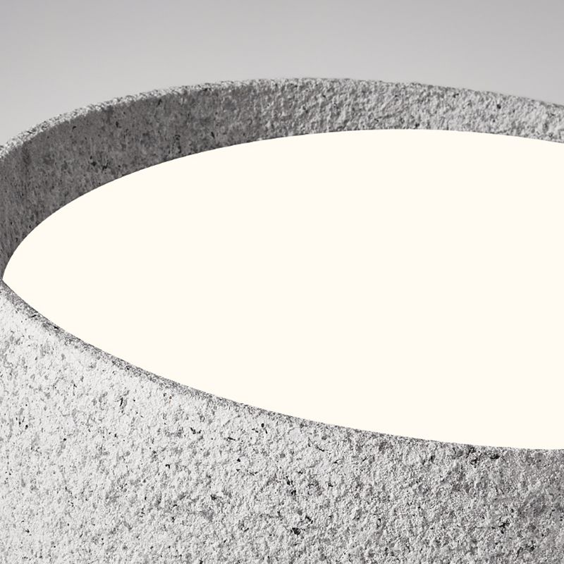 Distressed Finish Flush Mount Iron and Acrylic LED Industrial Ceiling Flush in Grey