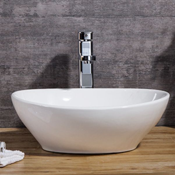 Modern Bathroom Sink Solid Color Porcelain Vessel Bathroom Sink
