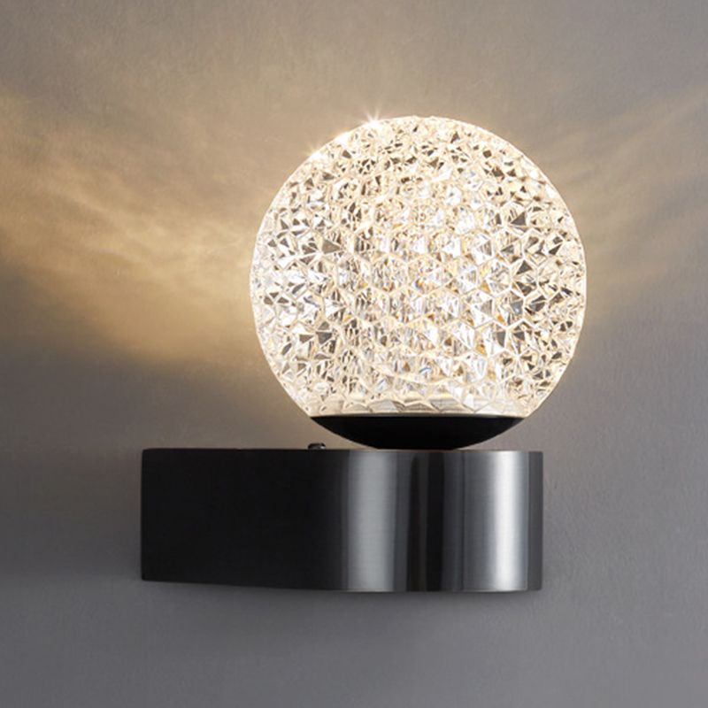 Metal Globe Sconce Light Modern 1-Light Sconce Light Fixture for Bedroom