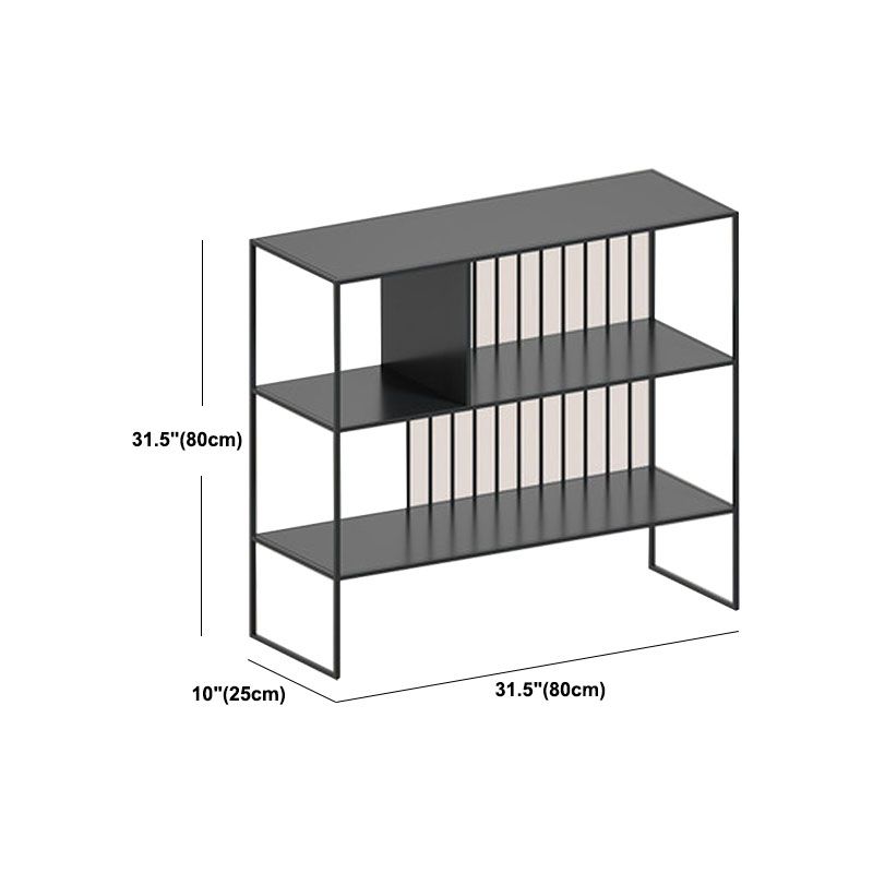 Modern Iron Open Storage Console Sofa Table Rectangle End Table with Shelves for Hall