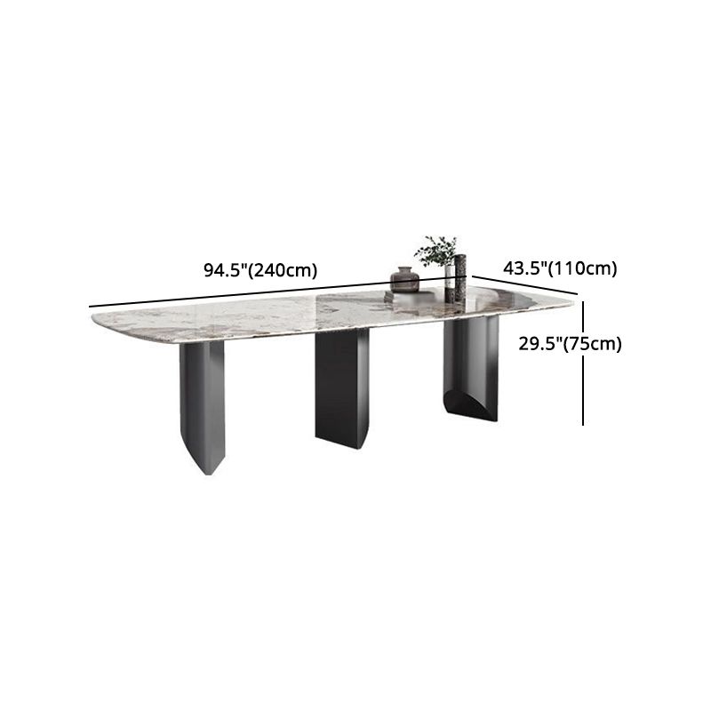 Designer Style 1/2/3 Pieces Dining Set Sintered Stone Dining Table with Leather Chairs