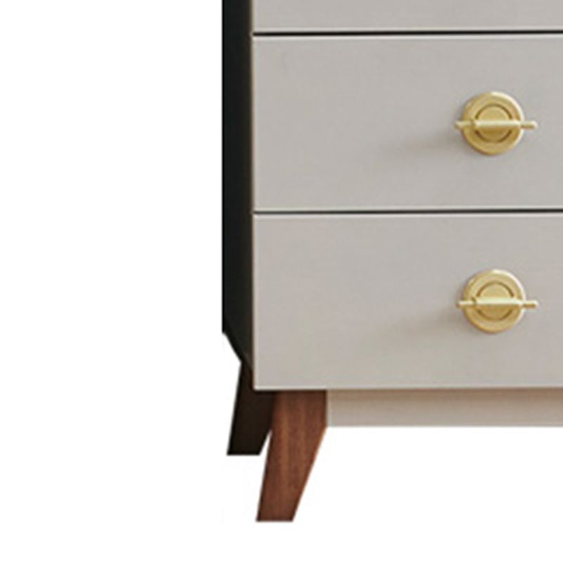 Contemporary Vertical Chest Bedroom Storage Chest in White with Drawers