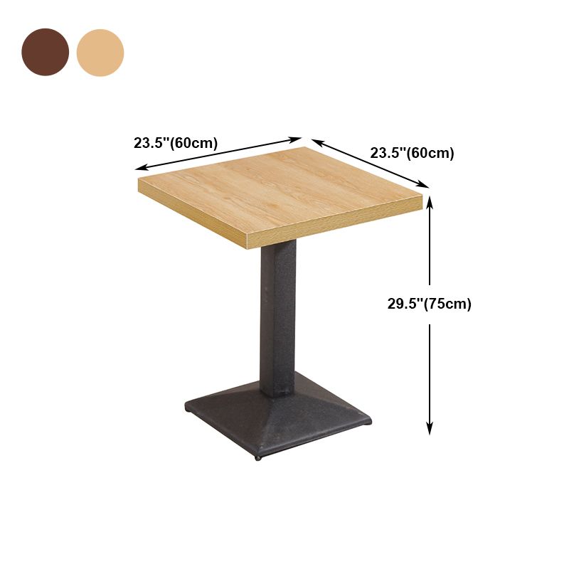 Industrial Wooden Table for Restaurant Dining Table with Pedestal Base in Black