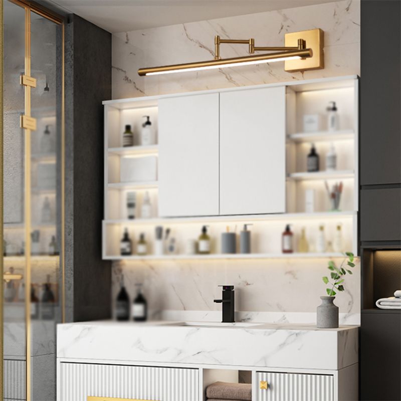 Modern Simple Iron Vanity Light LED Cylinder Shape Scalable Vanity Lamp for Shower Room