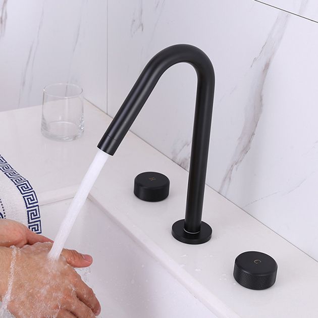 Widespread Modern Bathroom Faucet Knob Handle Gooseneck Vessel Faucet