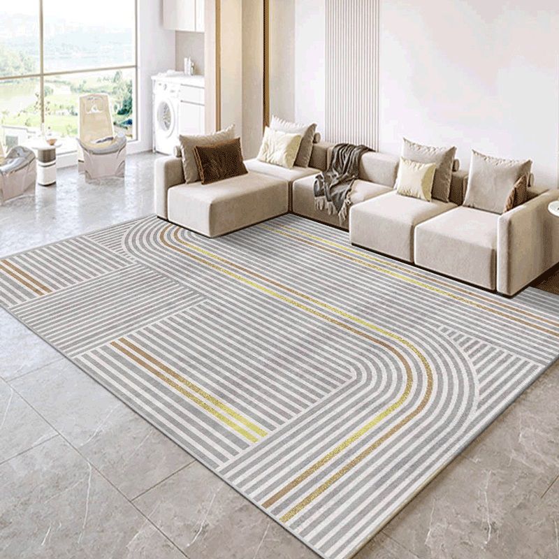 Minimalist Rectangle Printed Rug Polyester Indoor Rug Stain Resistant Carpet for Home Decoration