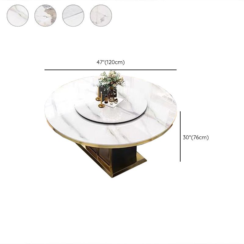 Sintered Stone Dining Table Convertible Pedestal Dining Table for Kitchen