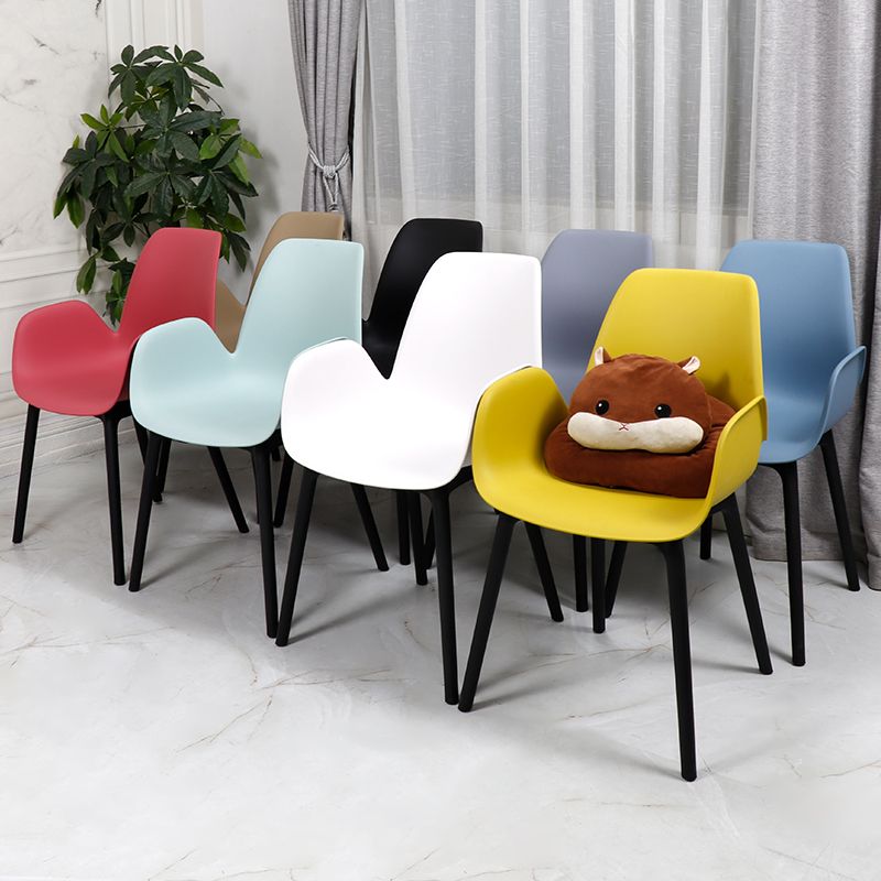 Plastic Dining Armchair Glam Style Dining Room Chair for Home