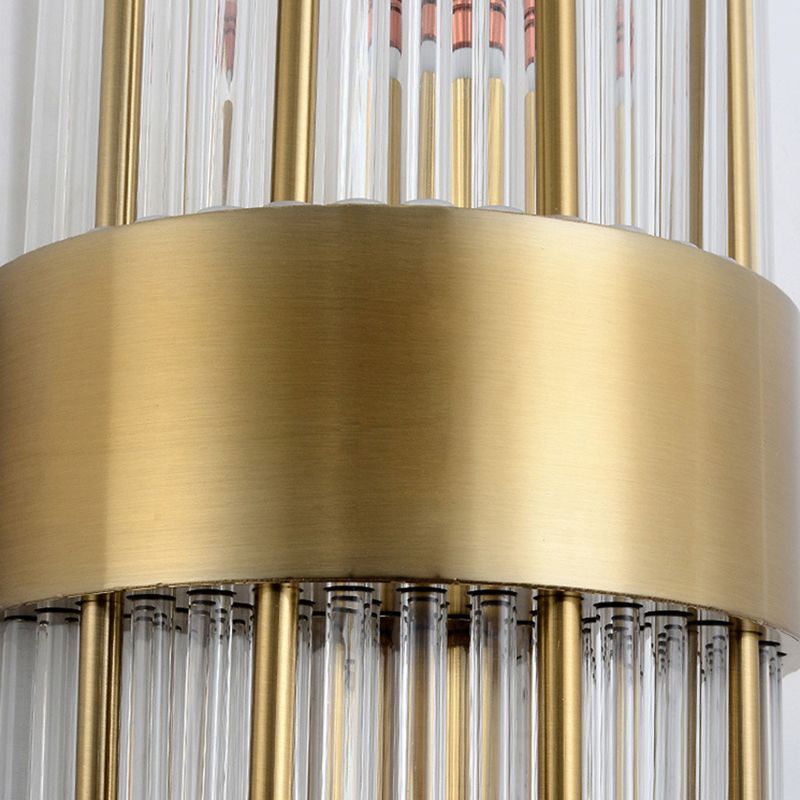 Luz de columna Luz de columna Modern Style Crystal 2 luces de pared Iluminación en oro y negro