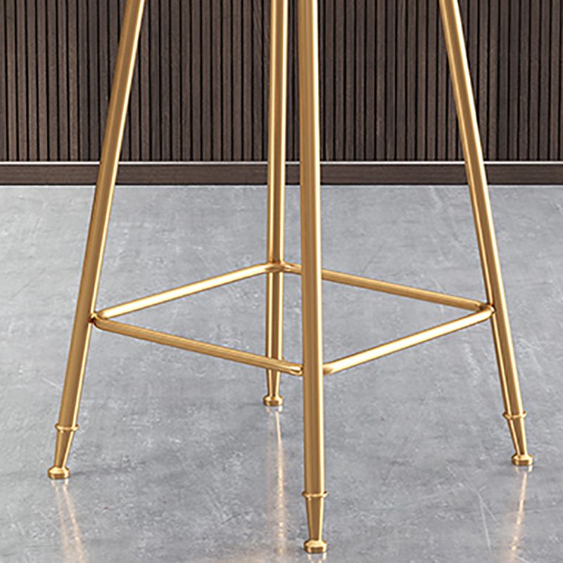 Nordic Glam Bar Stool Round Counter Bar-Stool with Metal Legs