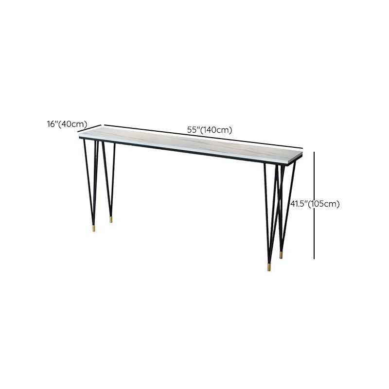 Modern Bar-height Table Stone Top Bistro Pub Table with Four Legs