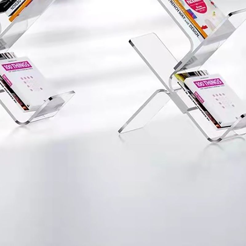 Acrylic 7.9" Wide Bookshelf Modern Open Back Bookcase for Study Room