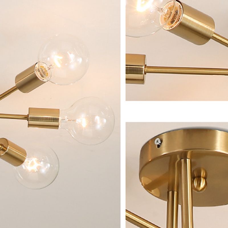 Sputnik Ceiling Lighting Contemporary Semi Flush Mount for Living Room
