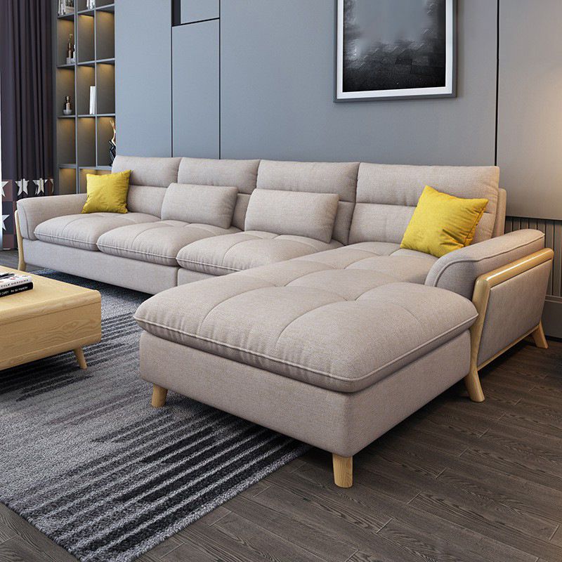 Nordic Cushions Pillow Top Arm Living Room Fabric Stationary Seating