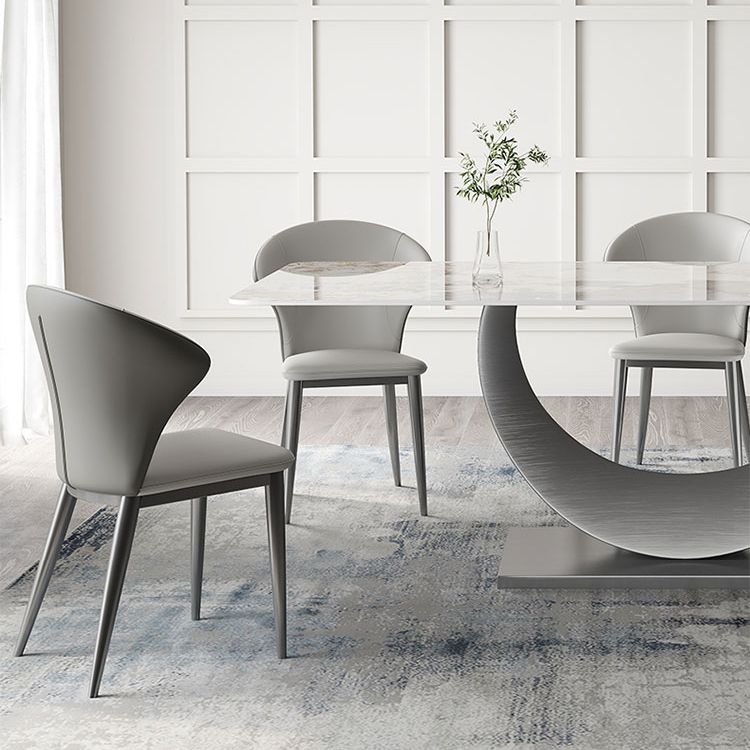 Modern Style Sintered Stone Rectangle Table Set 1/4/5/7 Pieces Dining Set