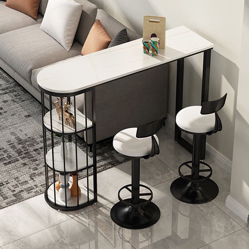 Low Back Dining Stool Adjustable Height Bar Stool with Metal Base