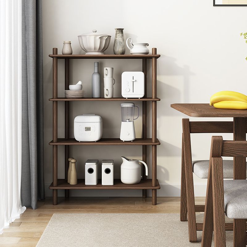 Scandinavian Open Back Wood Shelf Bookcase with Shelves for Home Office